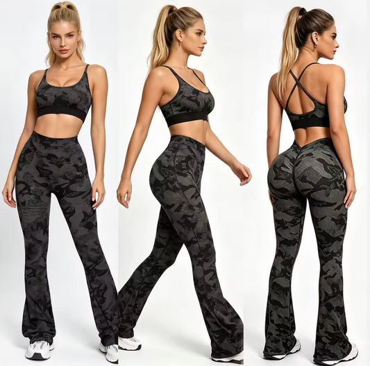 Flaired pants set dark